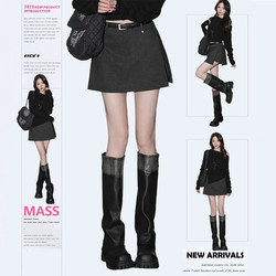 Mass High-End Gray Suit Skirt for Women 2025 Autumn and Winter New High-Waisted Woolen Short Skirt Anti-Exposure Skirt Pants