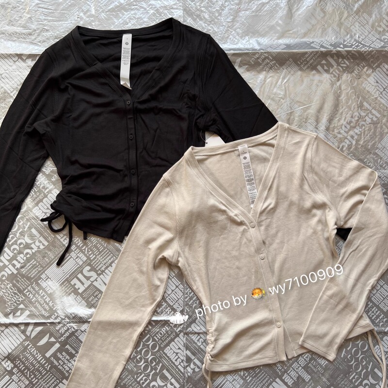 In Stock Lululemon丨Side-Cinch Ribbed Cardigan Women's Knitted Long-Sleeved Cardigan In Stock Lululemon丨Side-Cinch Ribbed Cardigan Women's Knitted Long-Sleeved Cardigan
