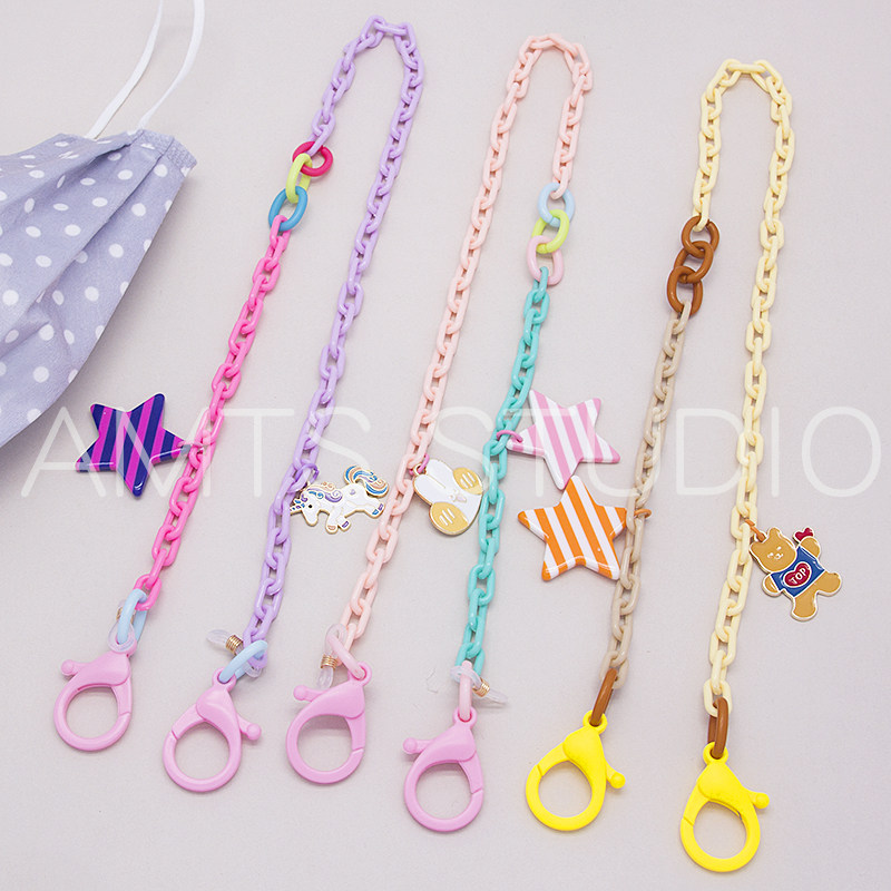 Mask Glasses Double use hanging chain Korea East big door with original design hanging neck anti-lose macaragoncolor rope chain