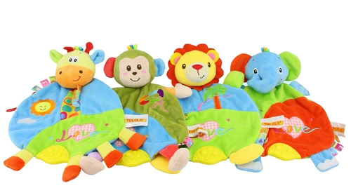 Успокаивающее полотенце для новорожденных для младенца, детский прорезыватель, плюшевый слюнявчик, успокаивающая кукла, 0-1 лет, можно грызть