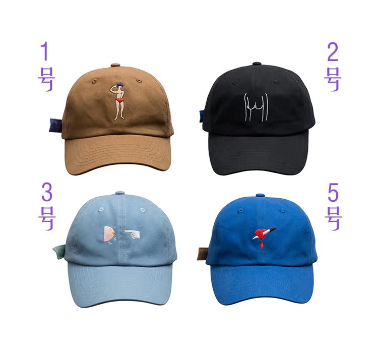 YIZISTORE hat baseball cap flat-brimmed hats for men and women canvas printing fashion lovers curling visor - หมวก - วัสดุอื่นๆ 