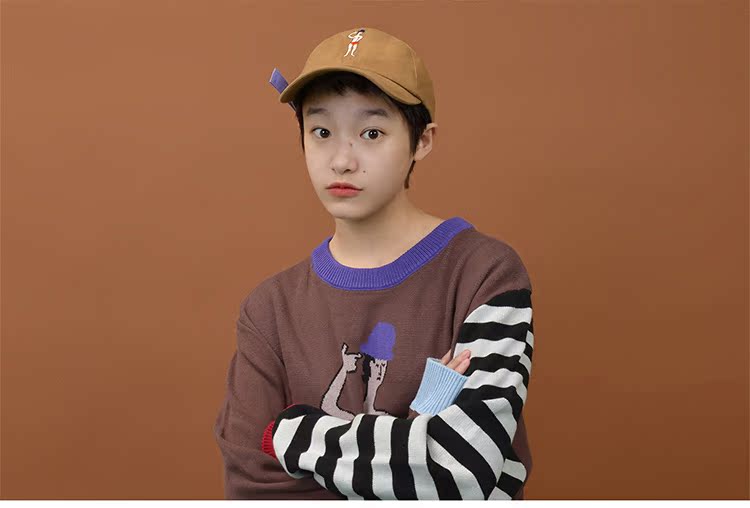 YIZISTORE hat baseball cap flat-brimmed hats for men and women canvas printing fashion lovers curling visor - หมวก - วัสดุอื่นๆ 