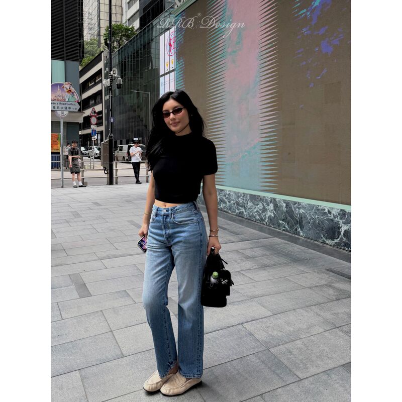 Rrb Design Vintage Bamboo Texture Washed Cigarette Pants Imported Heavy Denim Slimming Versatile Skinny Pants
