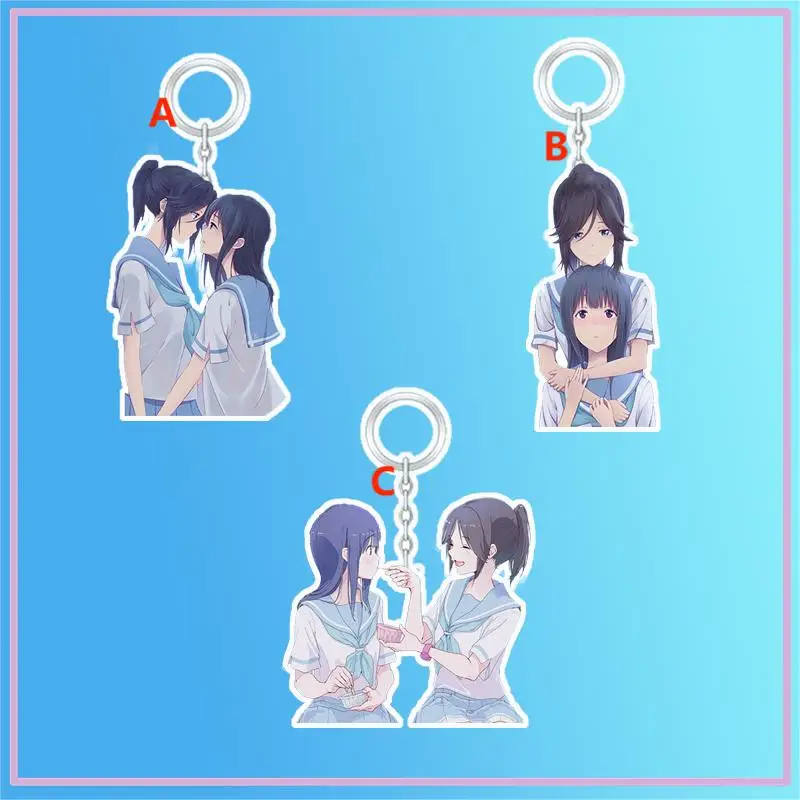 Liz and the Blue Bird Playing E-Flat Bassoon Kaito Shizuku and Sumikome Himemiya Acrylic Double-Sided Keychain 6cm Merchandise