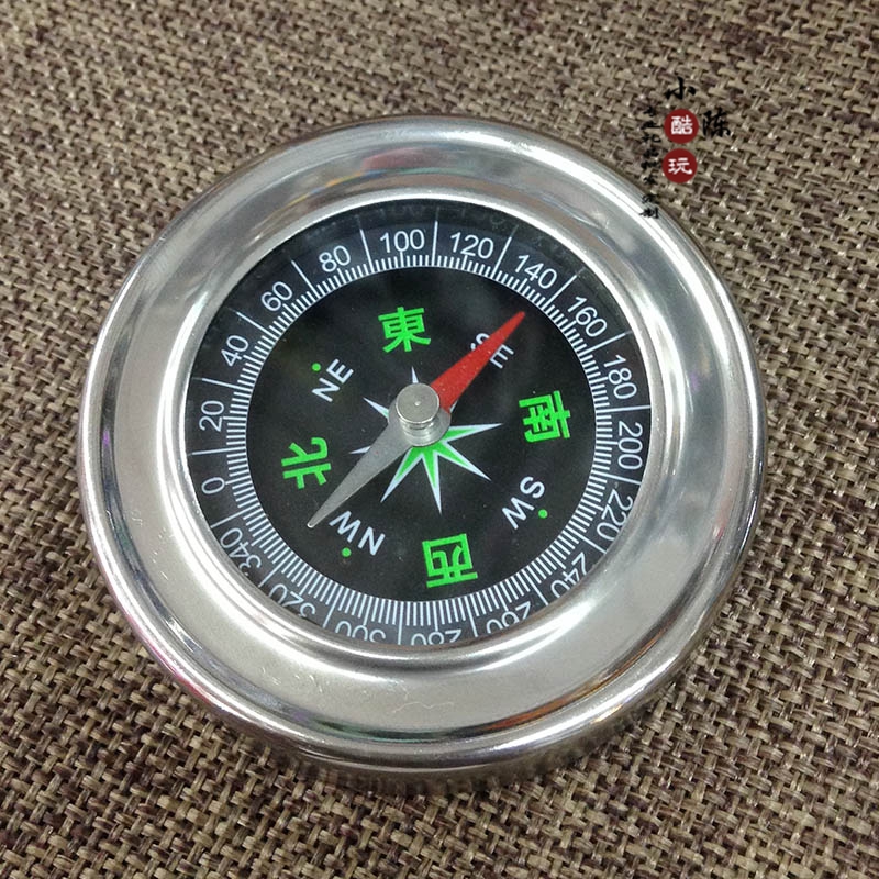 Outdoor Gift Portable Mini Compass All Steel Finger North Pin 6CM On-board Compass Gift Custom LOGO