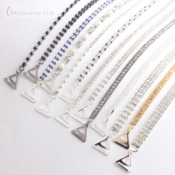 Sexy lingerie straps diamond ladies metal bra straps