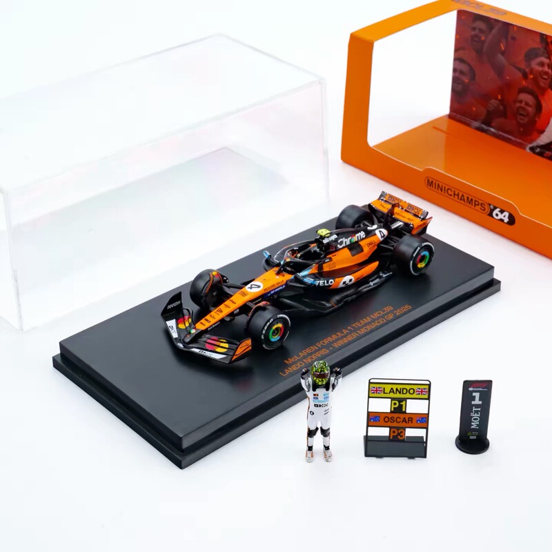 [in Stock] Miniature 1:64 Mclaren F1 Lando Norris Mcl39 Monaco Grand Prix 4 #   Alloy Model