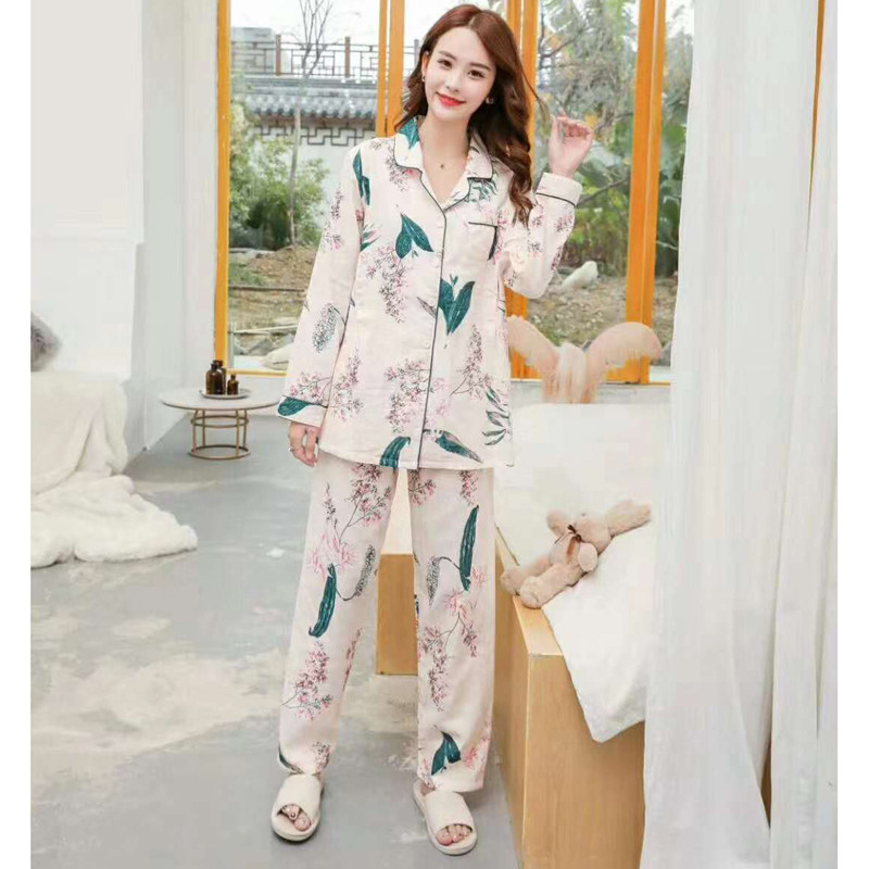 Confinement Clothes Nursing Clothes Maternity Clothes Cardigan Gauze Home Suits Pajamas Nursing Clothes Cotton Long Sleeves Losing Money Clearance