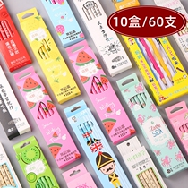 Children Cartoon Fruit 6 Boxes Of Writing Pencil Drawing Pen Series Drawing Students Writing HB Pencil