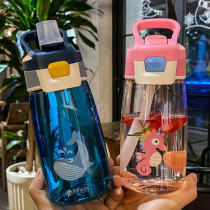 Bullet cover duckbill Cup Children card pass scale drinking water cup Primary School students portable plastic suction tube Cup Anti-drop kettle