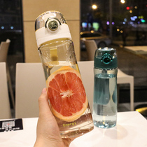 Sports straight drink cup size carry fitness men and women couples drink water cup plastic cup with filter flower tea kettle