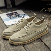 New retro genuine leather mens nubuck leather casual Martin leather shoes fashionable shoes youth casual British mens shoes