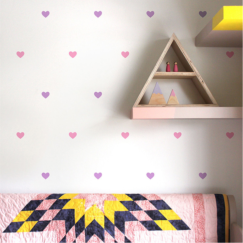 INS Nordic love heart-shaped pattern wall stickers creative DIY children's room princess room environmentally friendly waterproof self-adhesive wall sticker