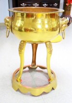 Buddha king size incense burner incense burner stand incense burner Copper Ding net furnace 18 inch double lion head three high feet pure copper incense burner