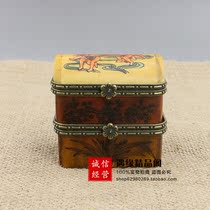 Antique made old old cow bone first decoration case double colored drawing seal engraving forfish boy tumelangu play