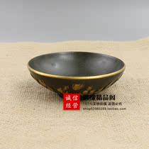 Antique made old pure brass brass bowl cup dedicated to the relief GOLDEN HUNDREDS OF THOUSANDS OF GRANDCHILDREN DIAMETER 10 3cm