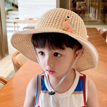 Children sunscreen hat Summer boy hat baby fisherman hat sun hat thin straw hat big hat hat lady
