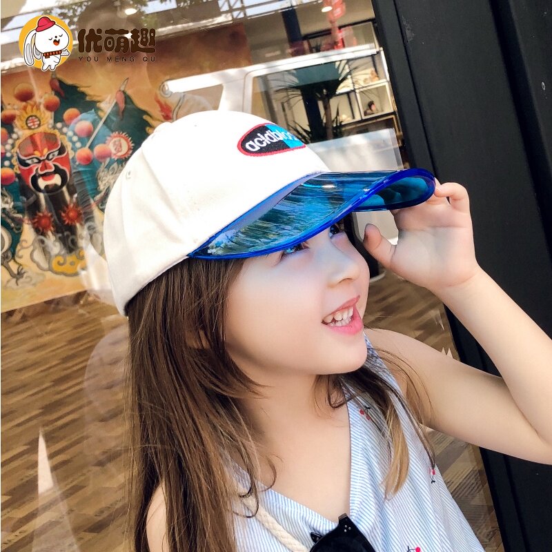 Korean children's cap Transparent big brim shopping girls visor Baby baseball cap Boys sunscreen hat