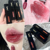 Japanese special cabinet YSL Saint Laurents new black tube square tube water light mirror lip glaze 401416 rotten tomato color 434