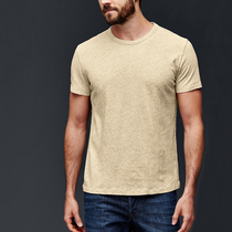  Mens summer high-quality linen cotton thin section quick-drying and breathable plain round neck short sleeve antibacterial t-shirt deodorant