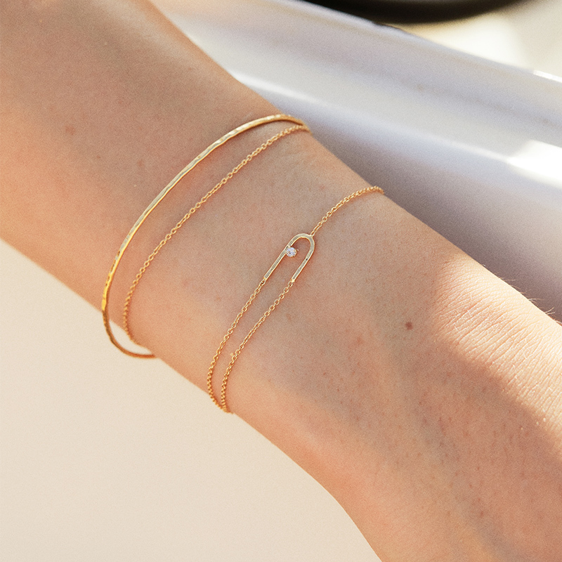French Bdm Paperclip Double-Layer Bracelet for Women, Light Luxury, Niche, Exquisite Gold Designer Thin Stackable Bracelet with a High-End Feel French Bdm Paperclip Double-Layer Bracelet for Women, Light Luxury, Niche, Exquisite Gold Designer Thin Stackable Bracelet with a High-End Feel