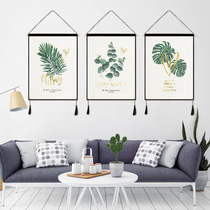 Pastoral green plant fabric hanging painting rental room shading electric meter box Bed and breakfast decoration hanging cloth bedside living room wall hanging
