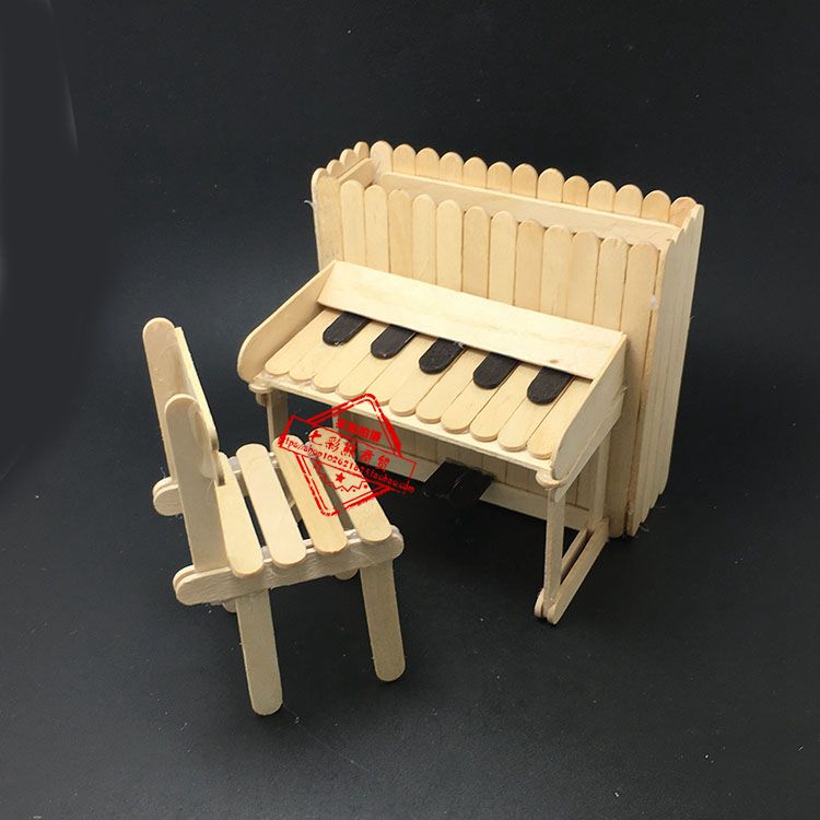 Ice cream stick diy handmade piano making material waste use popsicle