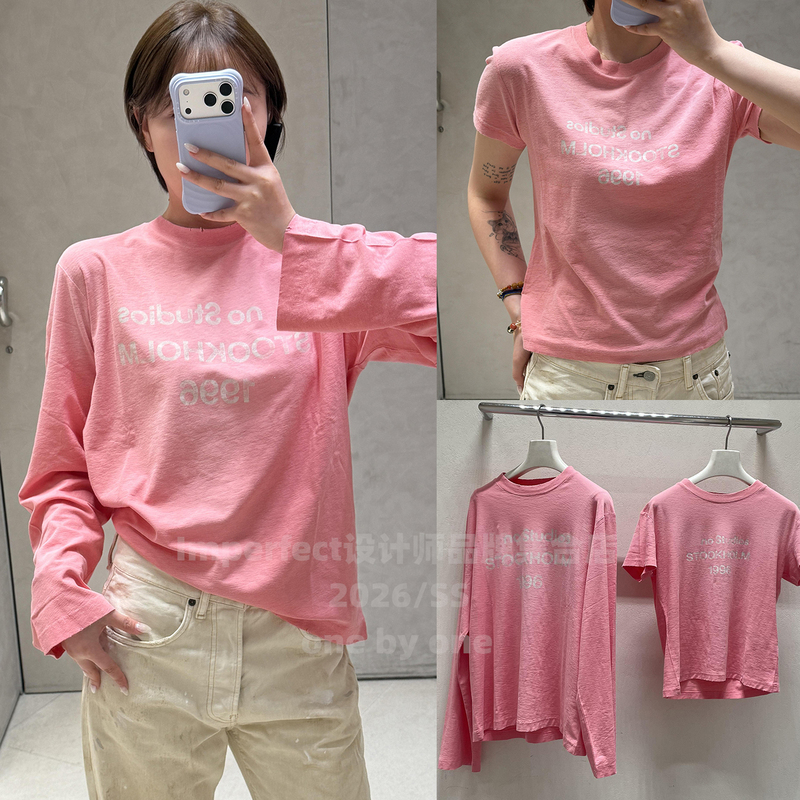 Imperfect Originally Planned ▶ Nanyou 26 Summer Vintage 1996 Print Peach Pink Long Sleeve T-Shirt Women's Sun Protection Top Imperfect Originally Planned ▶ Nanyou 26 Summer Vintage 1996 Print Peach Pink Long Sleeve T-Shirt Women's Sun Protection Top