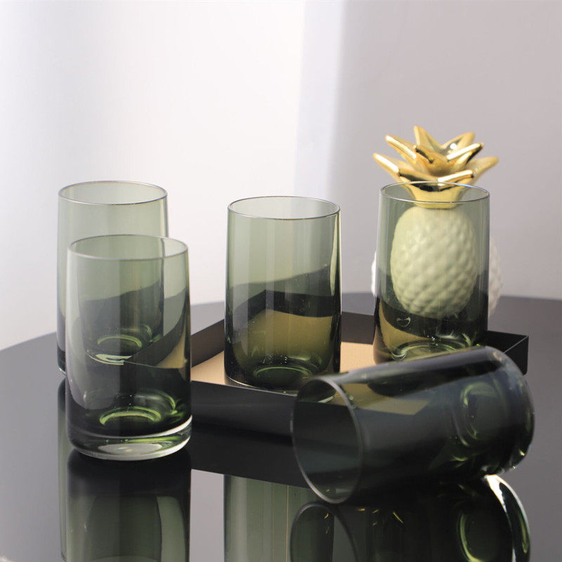 Guest Room Gargle Cup Hotel Custom Made of Tobacco Grey Green Glass Cup West Restaurant Swing Table Multipurpose Juice Drinks Cup