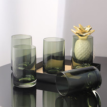 Room gargle mug hotel custom ash green glass Western restaurant set table multi-purpose juice drink cup