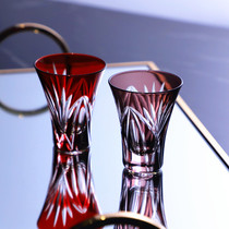 Cuisine glass Japanese hand-carved glass small wine glass home vintage red wine glass white wine glass