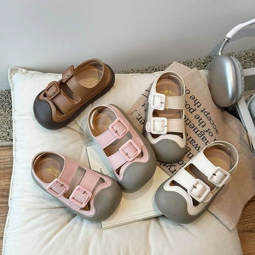 Детская сумка, летние сандалии, пляжная пляжная обувь для раннего возраста для мальчиков, в корейском стиле, мягкая подошва