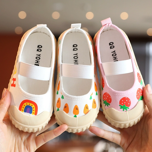 Милые туфли, тканевые детские кроссовки для отдыха, 2023, в корейском стиле, на резинке