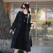 Zhao Tan style facade is used as a fine fabric vintage dyed wool cashmere belt double-sided hand seam coat