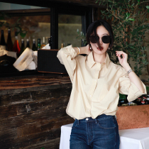 Zhao style Classic return to Tokyo Dai Guanshan Japanese fabric paper feel cotton simple white button shirt