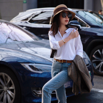 Zhao style to dream as a horse 120 high dense twill cotton grade small stand collar soft loose long sleeve shirt