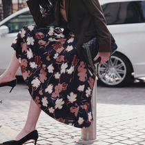 Zhao type comes with expensive jin mouth micro texture fabric easy to care wrinkle-resistant printing loose skirt