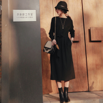 Zhao style Fengshen beauty skirt excellent slim wool knit fabric stitching belt dress