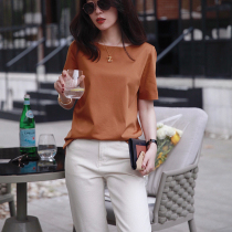 Zhao type bi into the series collar type good-looking long-staple cotton liquid ammonia process comfortable Joker thin heavy industry T-shirt