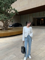 Showamiu Teng Yujia's Высокая сложность, расщепленные джинсы, женские весны, тонкие ноги и длинное верхнее тело