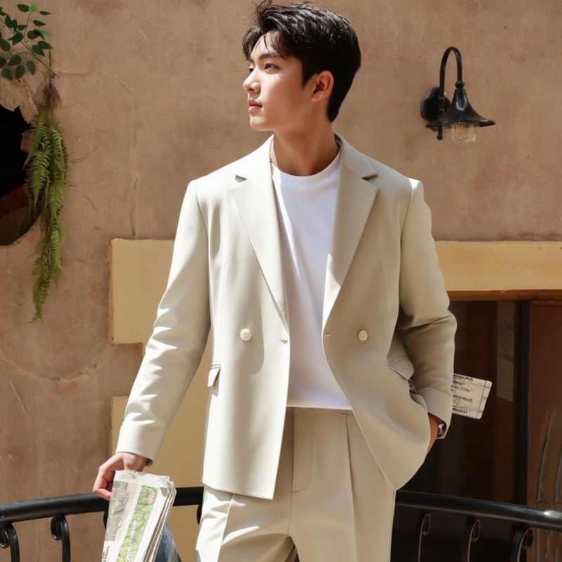 Woodpecker Casual Blazer for Men, High-End Spring and Autumn Loose-Fitting Business Casual Suit for Formal Occasions