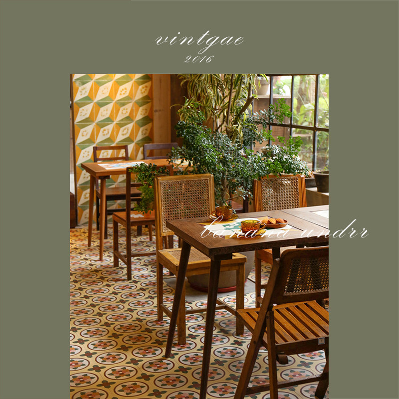 Banana) Re) retro pure cement tile living room floor tiles vintgae medieval kitchen dining room literary balcony tiles