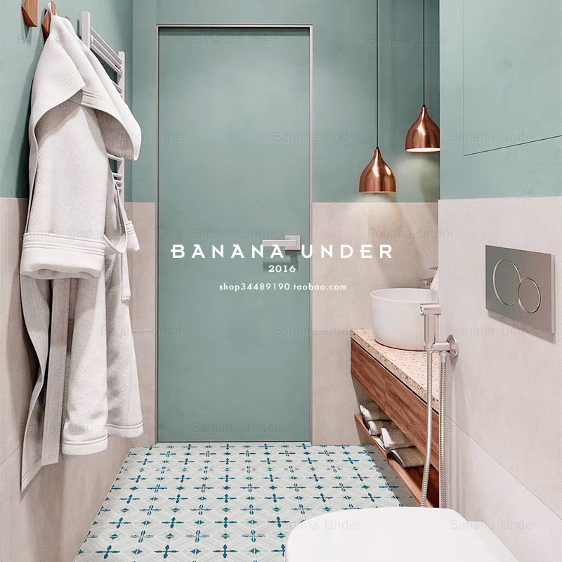 Banana) Ten and) American retro powder room floor tiles bathroom tiles Nordic modern dining room balcony tiles non-slip glaze