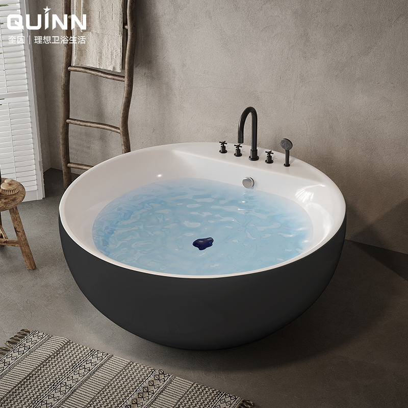 Quin Hotel Home Acrylic Round Independent Bathtub Double Couple Large Space B&B Hotel Bathtub
