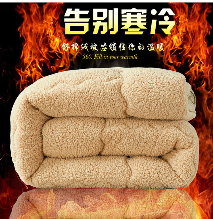 Dày da cừu mùa đông không gian ấm áp chăn lụa mùa đông chăn mùa đông duy nhất đôi sinh viên lõi quilt 	chăn hè trần bông
