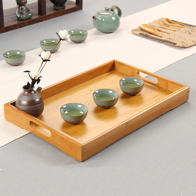 Bamboo Nursery Dishes Eurostyle Fruit tray rectangular home Restaurant size Number of teacup Tea Tray Tea Tray Special Price
