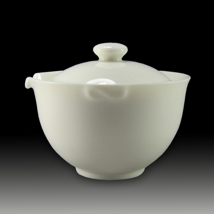 Defied Jade Porcelain Hand Grip Pot White Porcelain Express Guest Cup Tea Large Number Three Only Cover Bowl Kung Fu Tea Tea Tea Tea Tea Cup