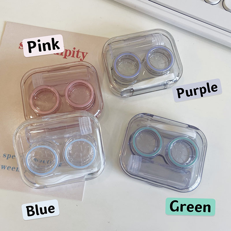 ins high-end contact lens box portable screw-free cover, light, leak-proof and transparent, no need for an integrated color contact lens box