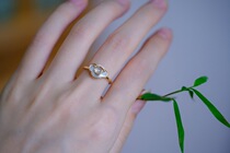 Ruyi classic 18K precision white disc shell diamond high ice Sun Green Emerald Emerald ring classical beauty