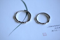 {Window bamboo} S925 sterling silver opening ring art bamboo branch male and female ring